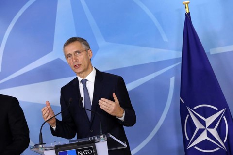 Brussels, Belgium - January 31, 2017: NATO Secretary General Jens Stoltenberg speaks to the media