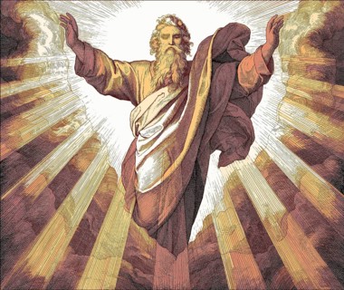 The Creation of Light, Old Testament, by Julius Schnorr von Carolsfeld, 1860, digitally altered