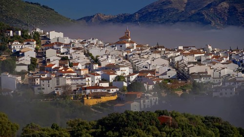 White villages, White village, Gaucin, Fog, Sunrise, Andalusia, Spain, Andalusia, Spain