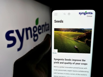 Stuttgart, Germany, 06-24-2024: Person holding cellphone with webpage of Swiss agritech company