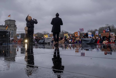 Germany, Berlin, 3 February 2024, Protest against the rise of right-wing extremism, called by the