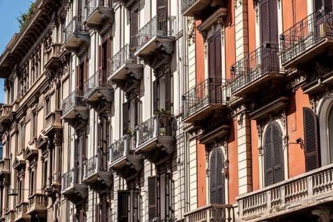 Beautiful residential houses in downtown Bari, Italy