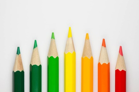 Conceptual crayons represented as successor energy label colors