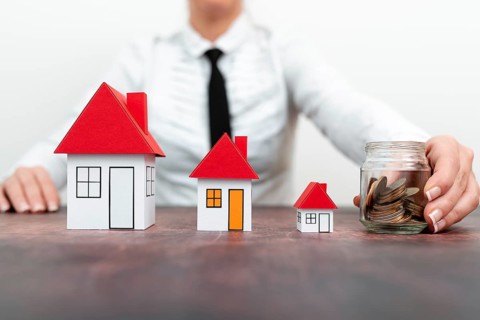 Upgrade Your House Represented By Lady In Outfit, Business Woman Presenting Plans For Home Change,