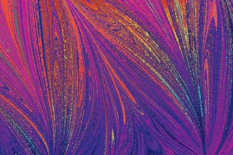 Beautiful abstract art of Ebru marbling painting techniques on water with acrylic paints