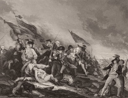 Death of Joseph Warren in the Battle of Bunker Hill, American Revolutionary War, siege of Boston,