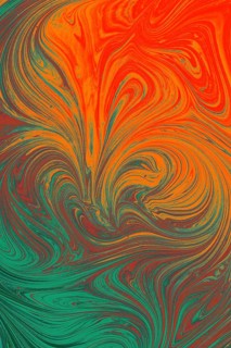 Beautiful abstract art of Ebru marbling painting techniques on water with acrylic paints