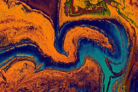 Abstract creative marble pattern texture. Traditional art of Ebru marbling