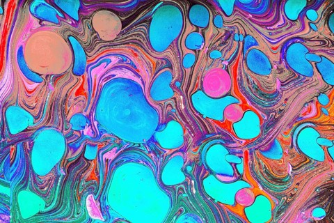 Traditional Ottoman Turkish abstract marbling art patterns as background