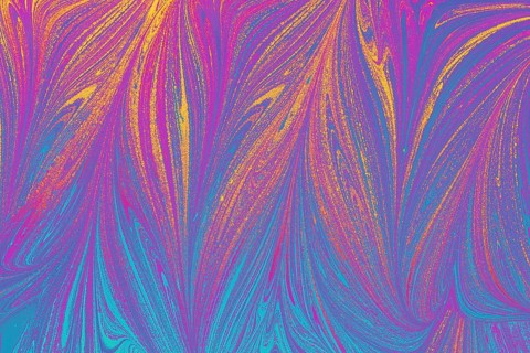 Beautiful abstract art of Ebru marbling painting techniques on water with acrylic paints
