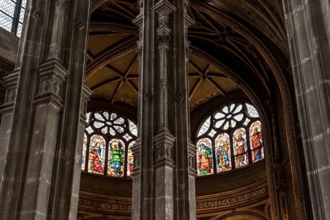 PARIS, FRANCE, MAY 24, 2022, Beautiful gothic church Saint Eustache in Paris, France