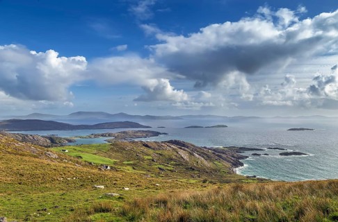 Landscape with ocean shore from Ring of Kerry, Ireland