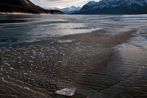 Abraham Lake Winter Ice formations bubbles design