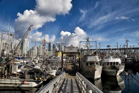 Vancouver Skyline Canada dwntown west end Granville Island