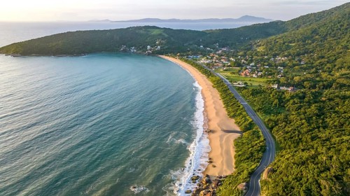 Balneario Camboriu in Santa Catarina. Taquaras Beach and Laranjeiras Beach in Balneario Camboriu.