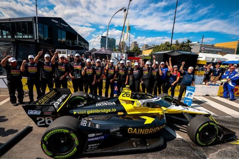 NTT INDYCAR SERIES driver, COLTON HERTA (26) of Valencia, California, wins the pole award for the