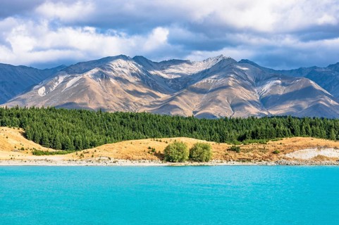 Lake Pukaki with the Southern Alps in the Mackenzie District in the Canterbury region on the South