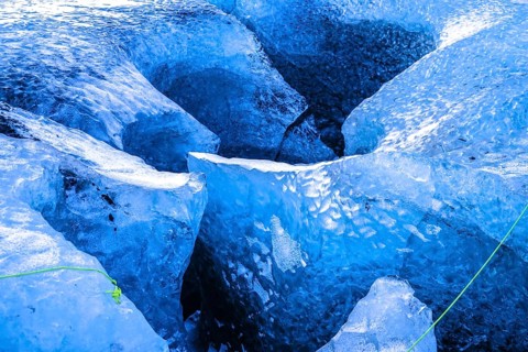 Cave of Iceland ice (Vatnajökull). Shooting Location: Iceland, Reykjavik