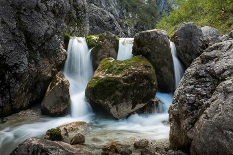 Waterfall in the Höllentalklamm gorge near Garmisch, Bavaria