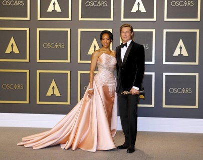 Brad Pitt and Regina King at the 92nd Academy Awards, Press Room held at the Dolby Theatre in
