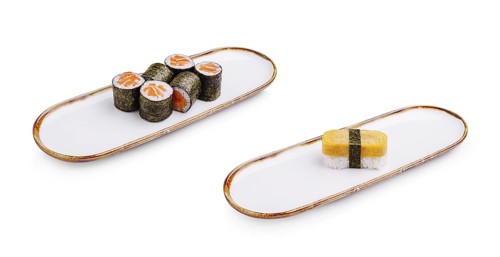 Food, A sushi platter displays an array of vibrant rolls with fish and vegetables alongside a