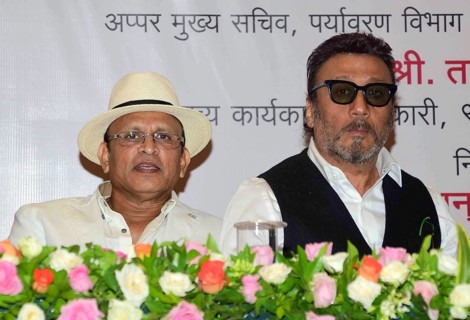 Bollywood actors Annu Kapoor Jackie Shroff during the launch of BIG Green Ganesha Season 9, in