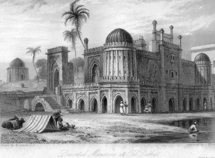 Deserted mansions at old Delhi, India