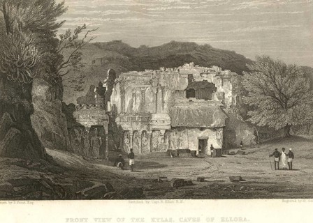 Front view of Kylas, caves of Ellora, Aurangabad, Maharashtra, India