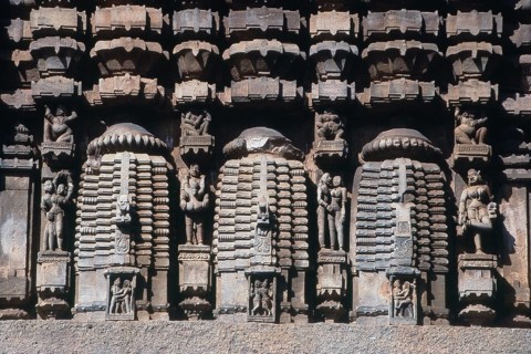 Carving on door frame at Lingaraj Temple, Bhubaneswar, Orissa, India, Asia