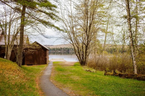 Landscape view of Little Tupper Lake in New York State - US