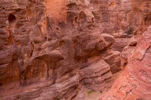 Wadi Musa, Jordan rocks view at Little Petra, Siq al-Barid