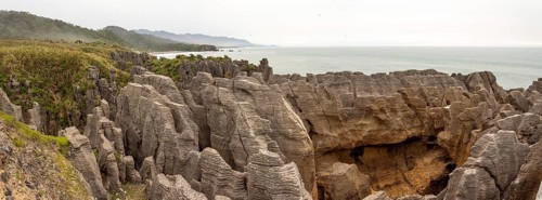 Beautiful Pancake Rocks at the west coast of New Zealands South Island