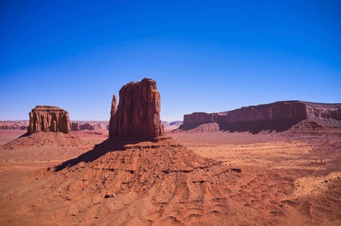 West Mitten Butte, The Mittens and Merrick Butte In Monument Valley, Arizona, USA