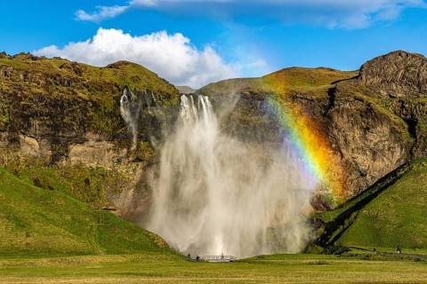 Seljalandsfoss in the evening light, Iceland