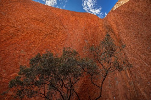 Uluru, formerly Ayers Rock, partial view, Uluru-Kata Tjuta National Park, Northern Territory,