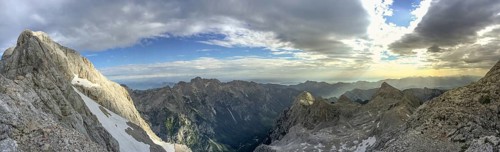 Triglav mountain panorama scenery, in Triglavski National Park, Slovenia. Travel, tourism and