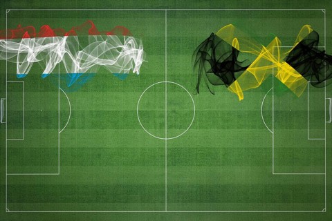 Luxembourg vs Jamaica Soccer Match, national colors, national flags, soccer field, football game,