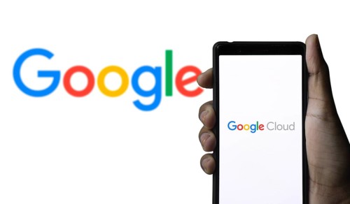 Google Cloud Logo on Smartphone