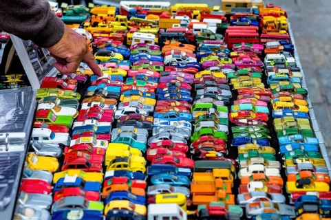 Many colourful toy cars, symbol of childhood, hobby, collecting Austria
