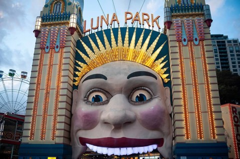 22.09.2019, Sydney, New South Wales, Australia, View of the grimacing entrance to Luna Park
