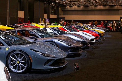 Salon Automobile 2025, Ferrari collection, Convention Centre, Montreal, Province of Quebec, Canada