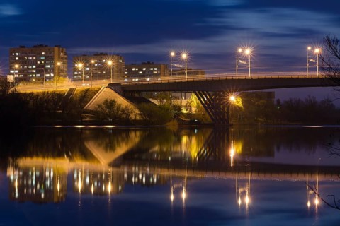 View of the bridge over the Volga-Don canal in Krasnoarmeysk district of Volgograd