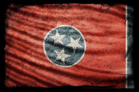 Tennessee Flag, Grunge Texture Background