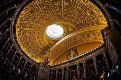 United States Capitol ceiling painting of the (United States Capitol). Shooting Location: