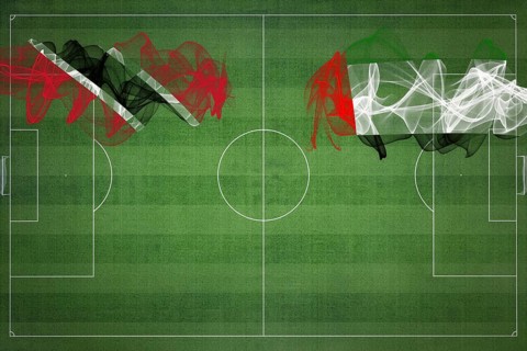 Trinidad and Tobago vs United Arab Emirates Soccer Match, national colors, national flags, soccer
