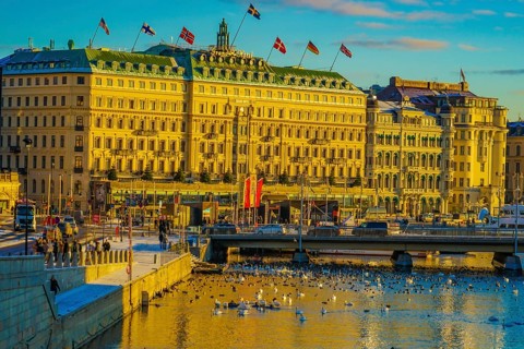 Stockholms morning ray Sweden. Shooting Location: Sweden, Stockholm