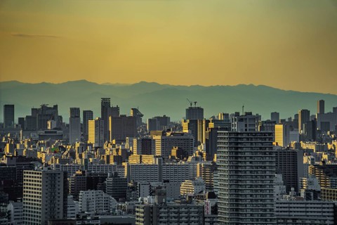 Tokyo townscaned at dusk. Shooting Location: Katsushika-ku, Tokyo