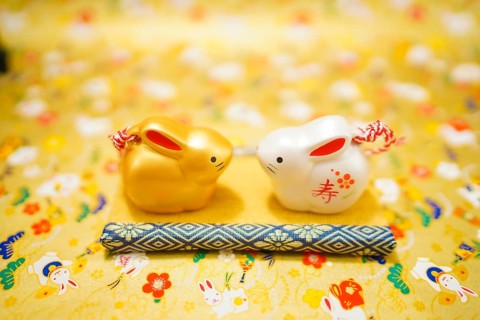 Rabbit year New Year material (New Years card). Shooting Location: Yokohama-city kanagawa