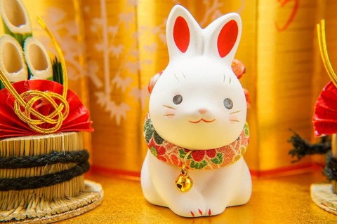 Rabbit year New Year material (New Years card). Shooting Location: Yokohama-city kanagawa