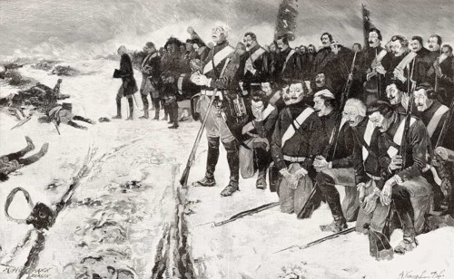 Frederick II praying after the battle of Leuthen, Seven Years' War